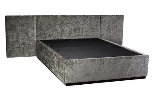 Pathe Bed & 3-Panel Headboard with Black Mattress Platform - (For 135cm x 190cm Mattress)