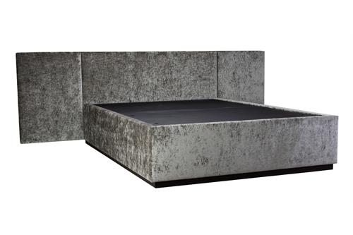 Pathe Bed & 3-Panel Headboard with Black Mattress Platform - (For 135cm x 190cm Mattress)